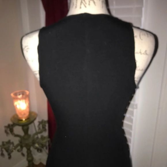 STUNNING BLACK WITH BLUE LEATHER DRESS - Picture 6 of 6